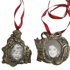 Gorham Vintage Silver Plate Christmas Ornaments set of 2
